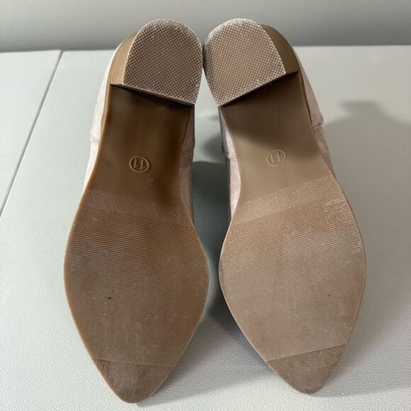 UNIVERSAL THREAD Faux Suede Booties Heeled Boots 3.5” Heel Taupe Size 11 - Picture 6 of 9